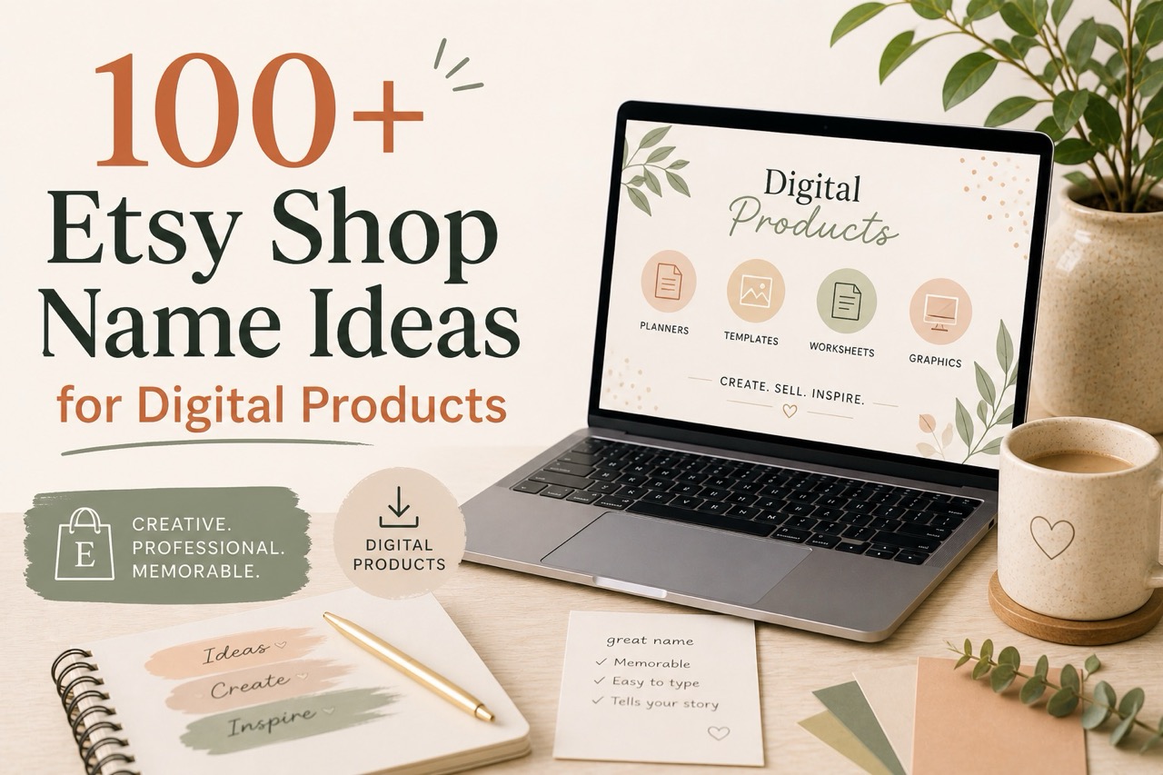 100+ Etsy Shop Name Ideas for Digital Products (2026)